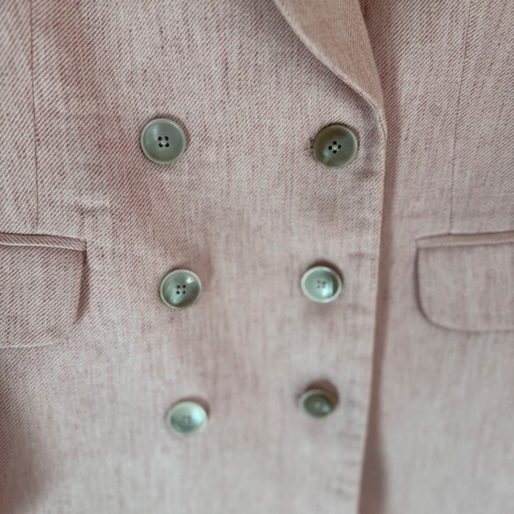 Rebecca Taylor Tailored Pink linen pantsuit wide leg size 8 - Picture 4 of 12